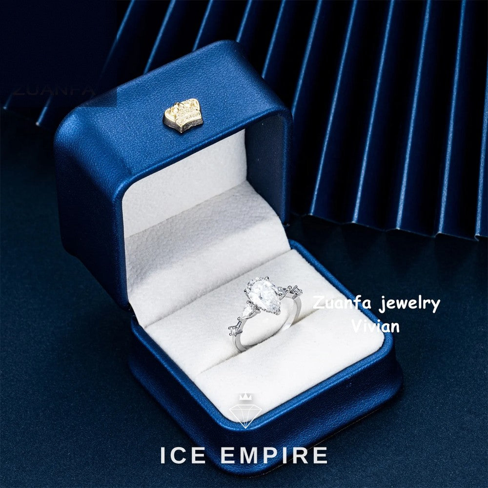 Iced Out Rose Gold Plated Moissanite Ring