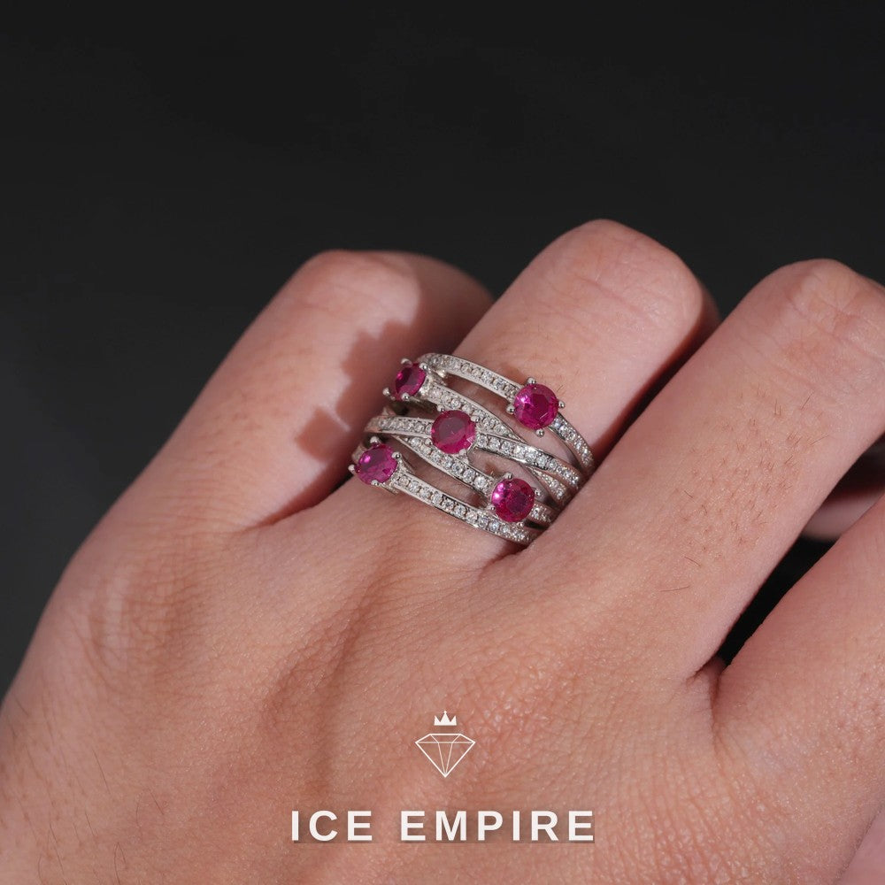Iced Out 925 Silver Moissanite Ring