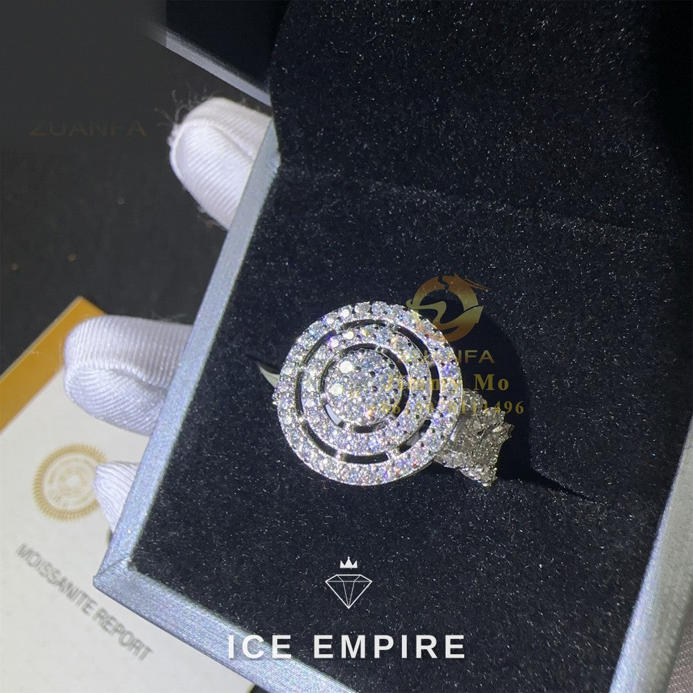 Iced Out 925 Silver Moissanite Ring