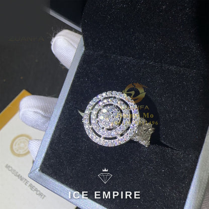 Iced Out 925 Silver Moissanite Ring