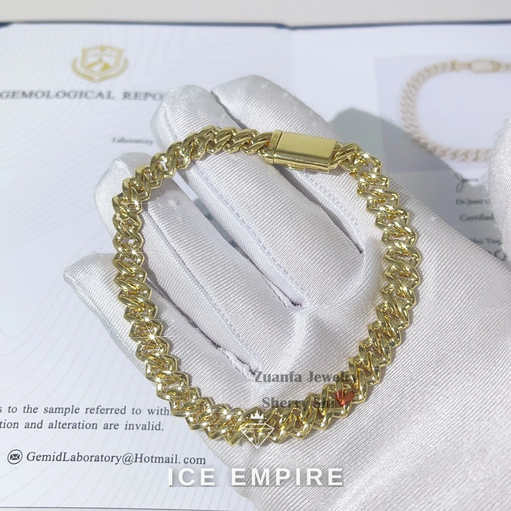 Iced Out Gold Plated Moissanite Cuban Chain