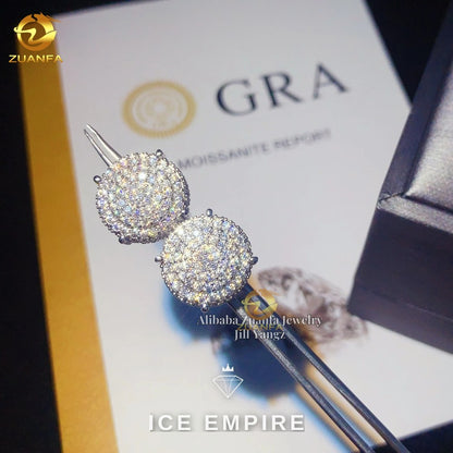 Iced Out 925 Silver Moissanite Earrings