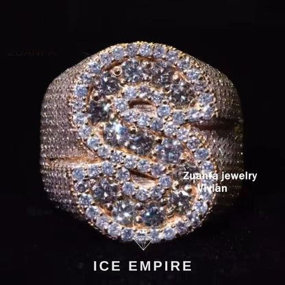 Iced Out 925 Silver Moissanite Ring