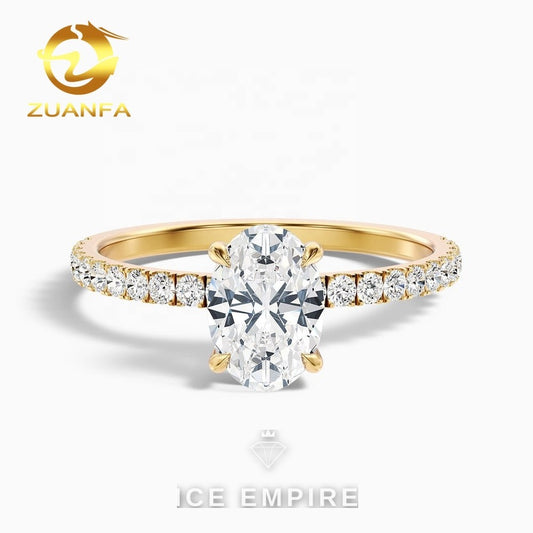Iced Out Gold Plated Lab Grown Diamond Engagement Ring