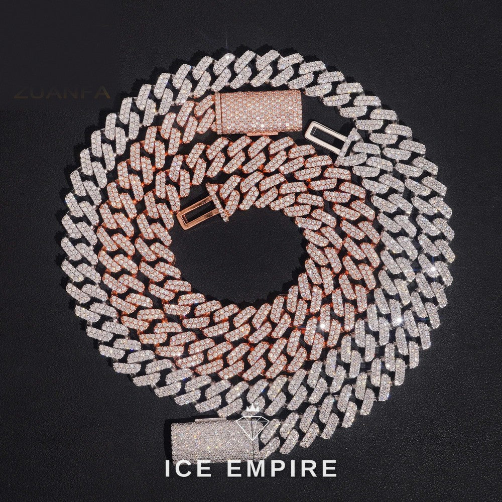 Iced Out 925 Silver Moissanite Cuban Chain