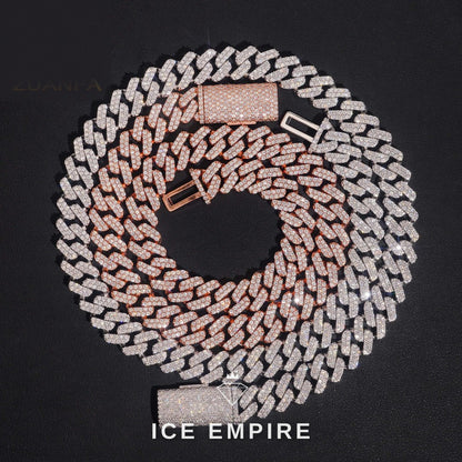 Iced Out 925 Silver Moissanite Cuban Chain
