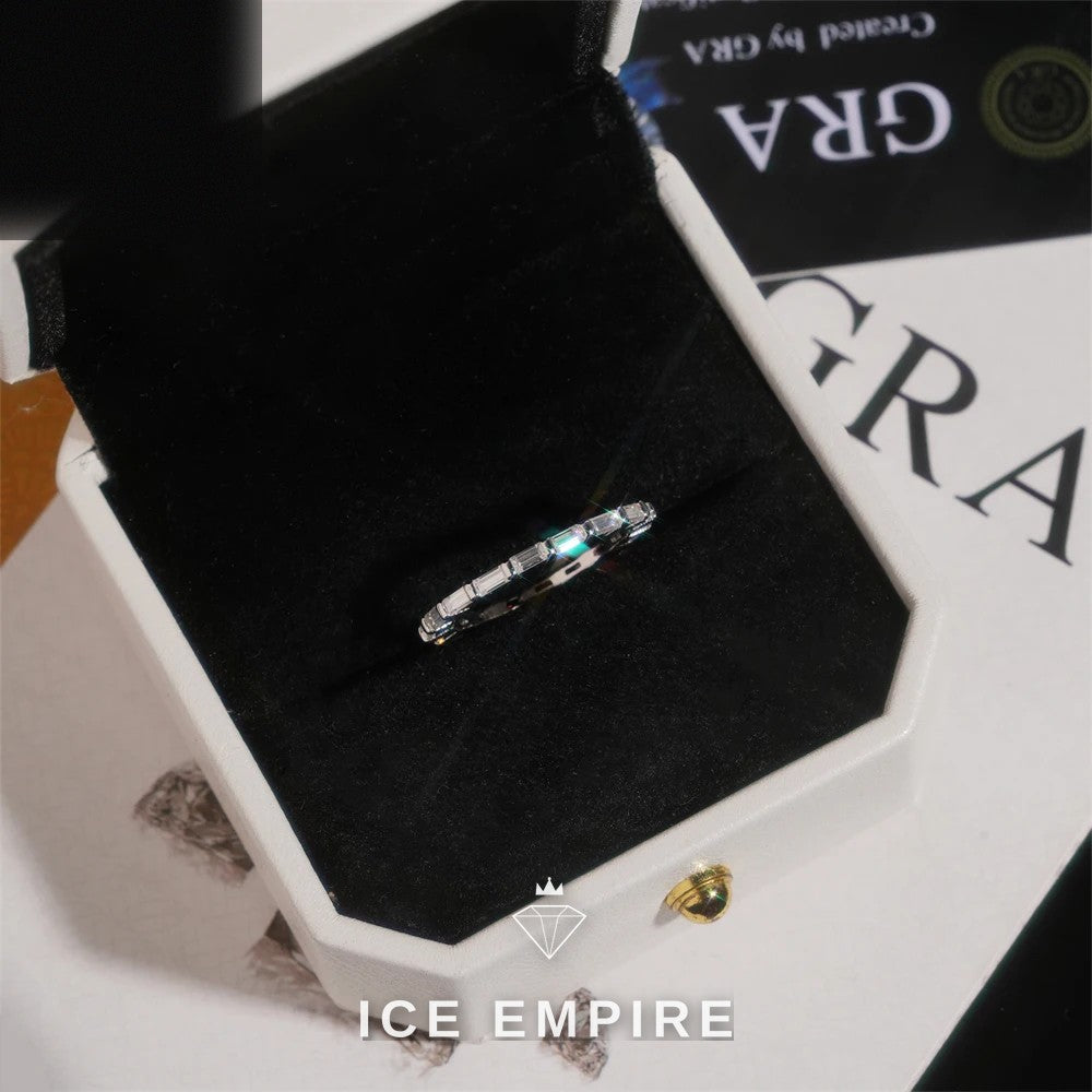 Iced Out Gold Plated Moissanite Wedding Band
