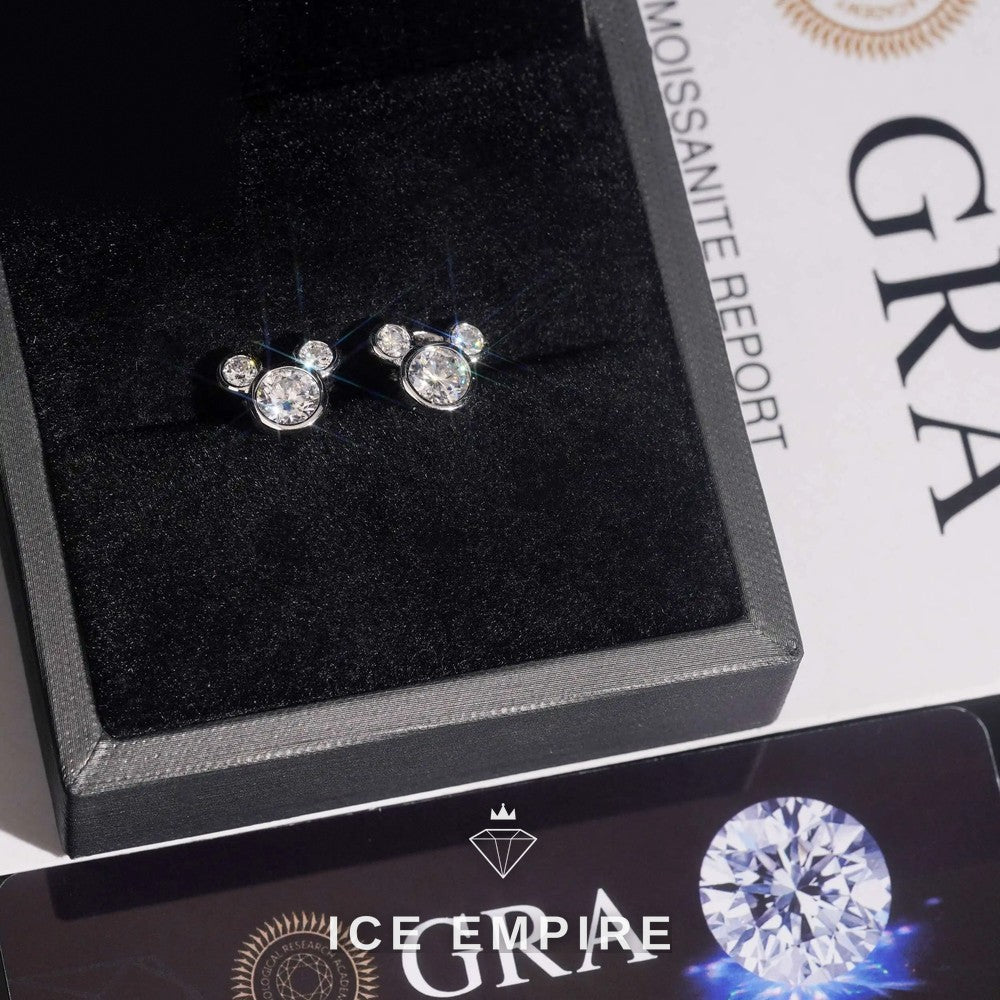 Iced Out Rose Gold Plated Moissanite Earrings