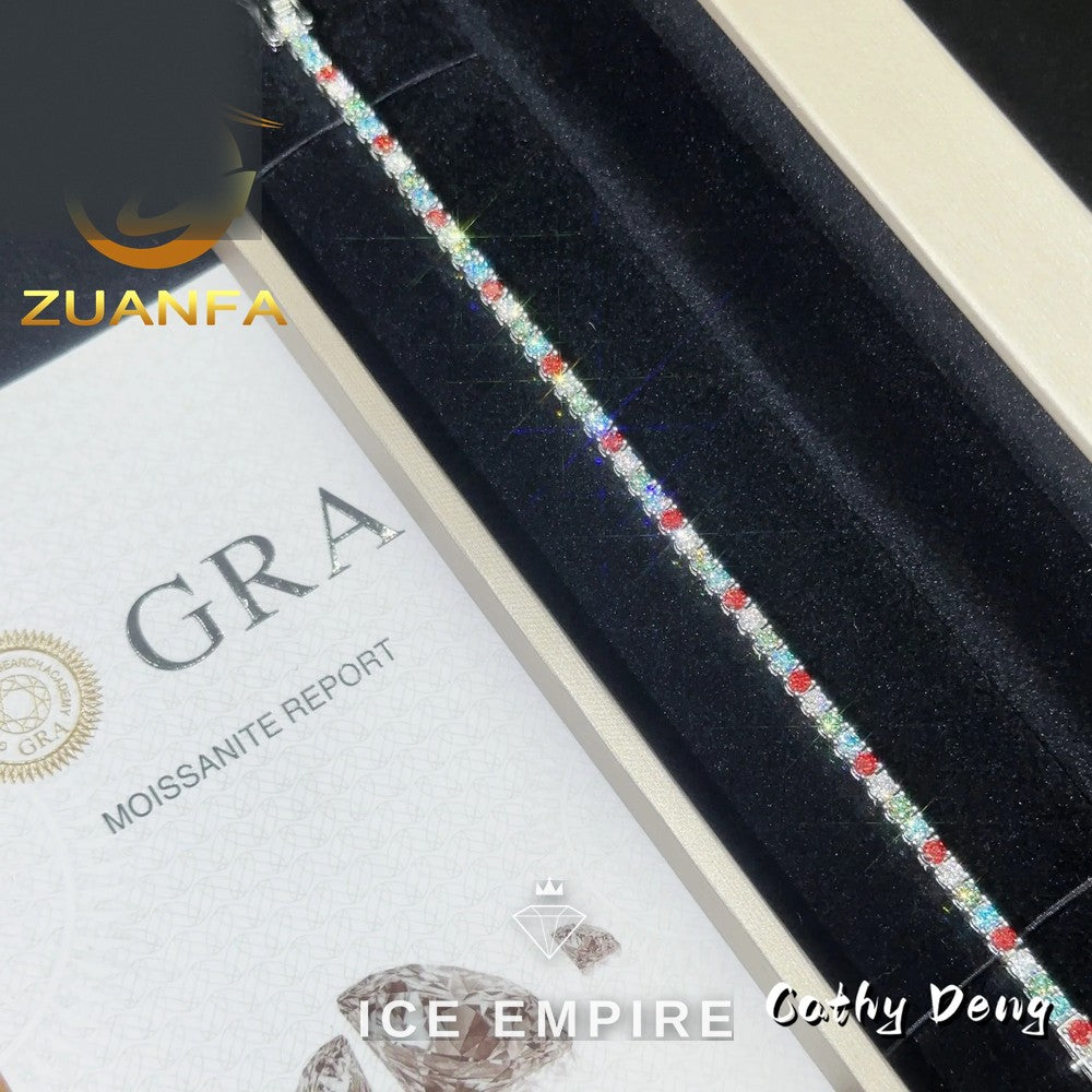 Iced Out 925 Silver Moissanite Tennis Chain