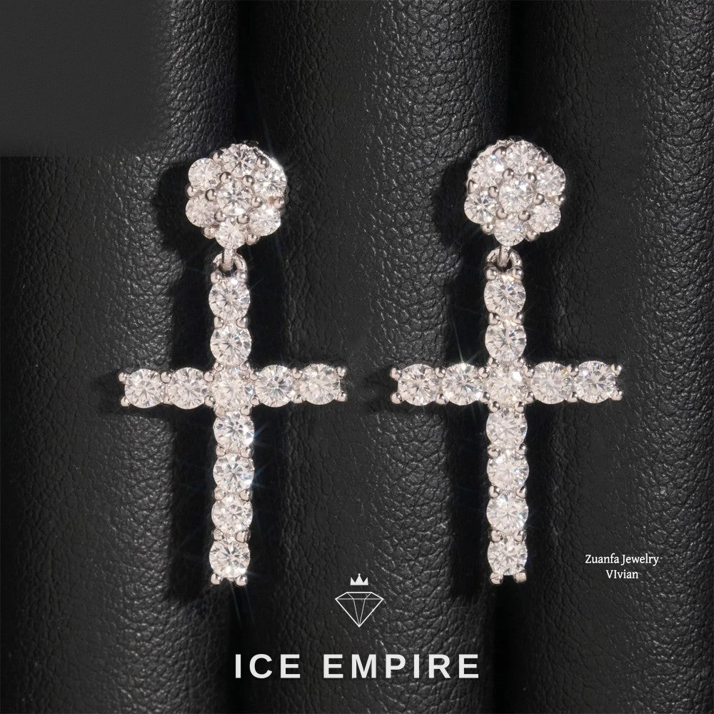 Iced Out 925 Silver Moissanite Earrings