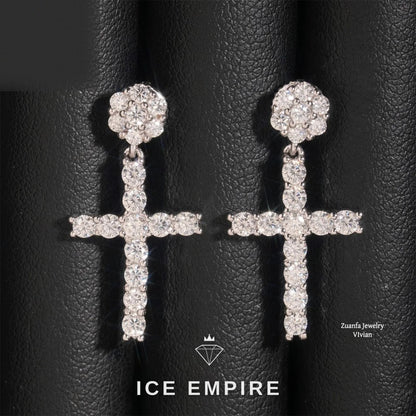 Iced Out 925 Silver Moissanite Earrings