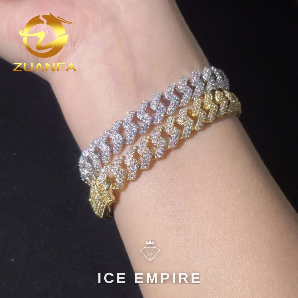 Iced Out Rose Gold Plated Moissanite Cuban Chain