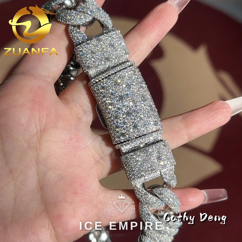 Iced Out Rose Gold Plated Moissanite Cuban Chain