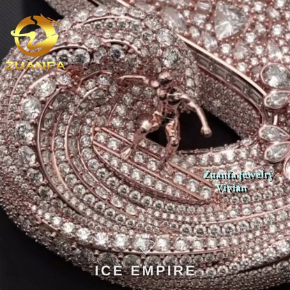 Iced Out 925 Silver Moissanite Pendant