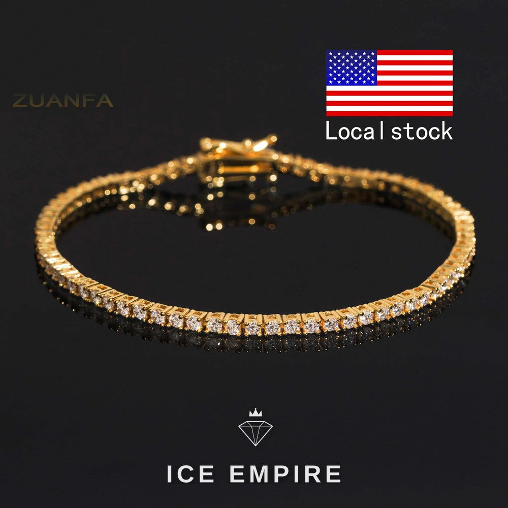 Iced Out Gold Plated Moissanite Tennis Chain