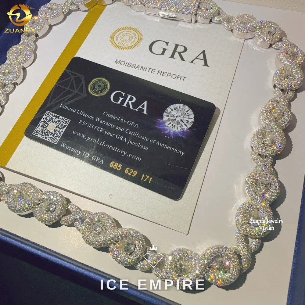 Iced Out Rose Gold Plated Moissanite Cuban Chain