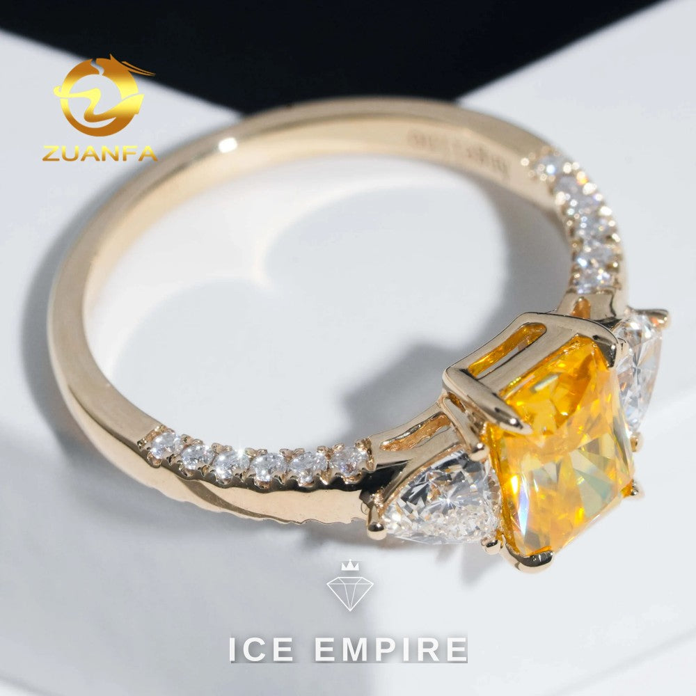 Iced Out Rose Gold Plated Moissanite Wedding Band