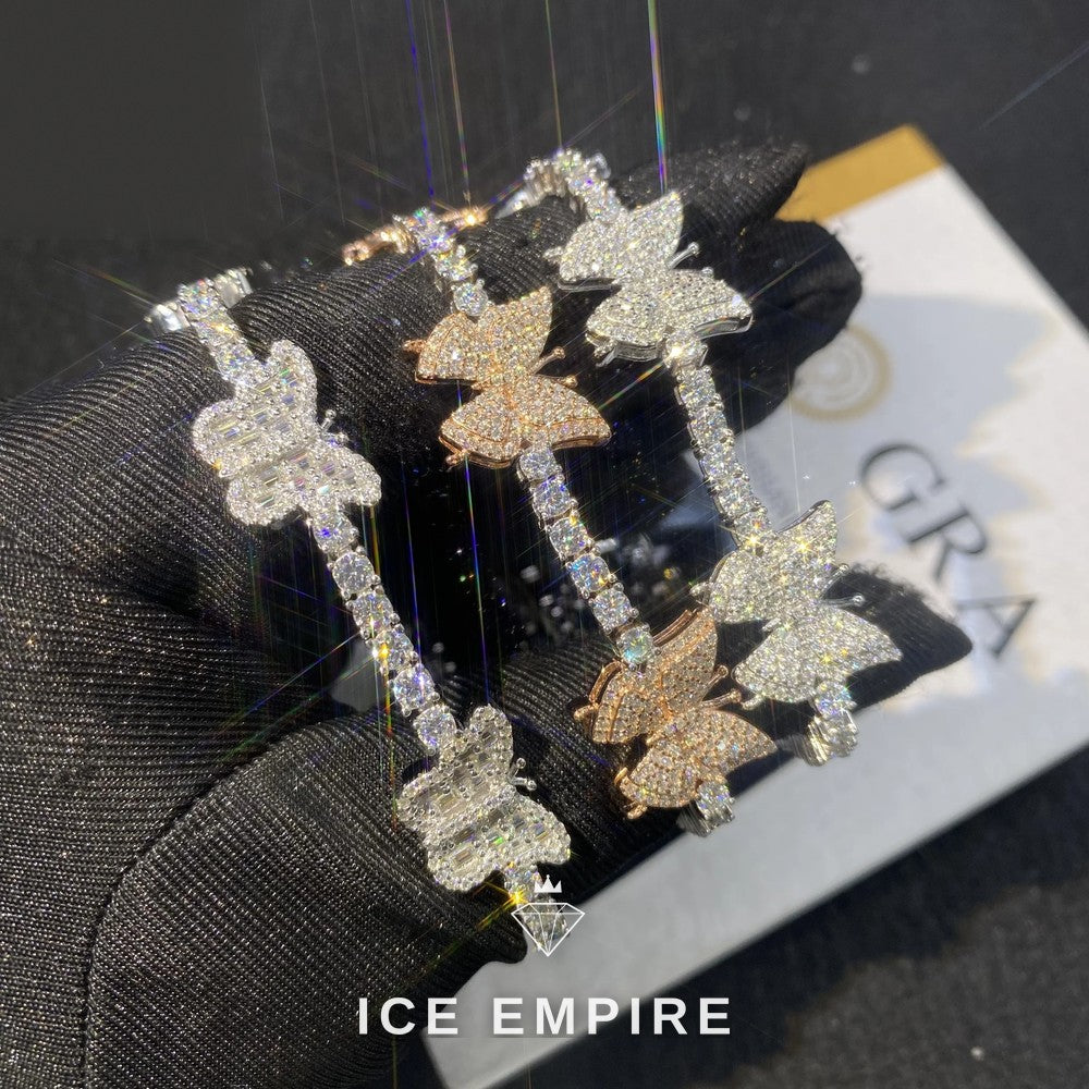 Iced Out Rose Gold Moissanite Tennis Chain