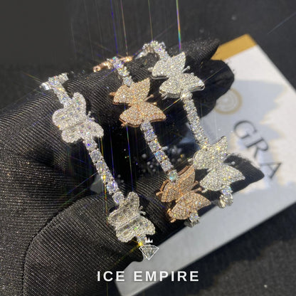 Iced Out Rose Gold Moissanite Tennis Chain