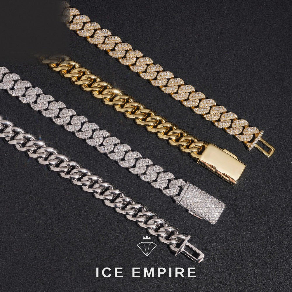 Iced Out Rose Gold Plated Moissanite Cuban Chain