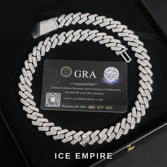Iced Out 925 Silver Moissanite Cuban Chain