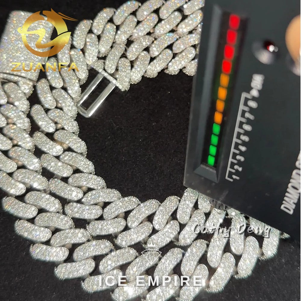 Iced Out Rose Gold Plated Moissanite Cuban Chain