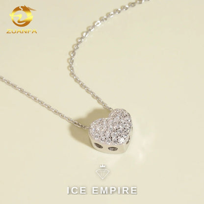 Iced Out Heart Rose Gold Plated Moissanite Cuban Chain