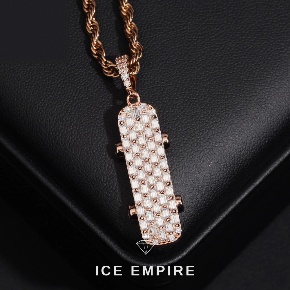 Iced Out Rose Gold Plated Moissanite Pendant