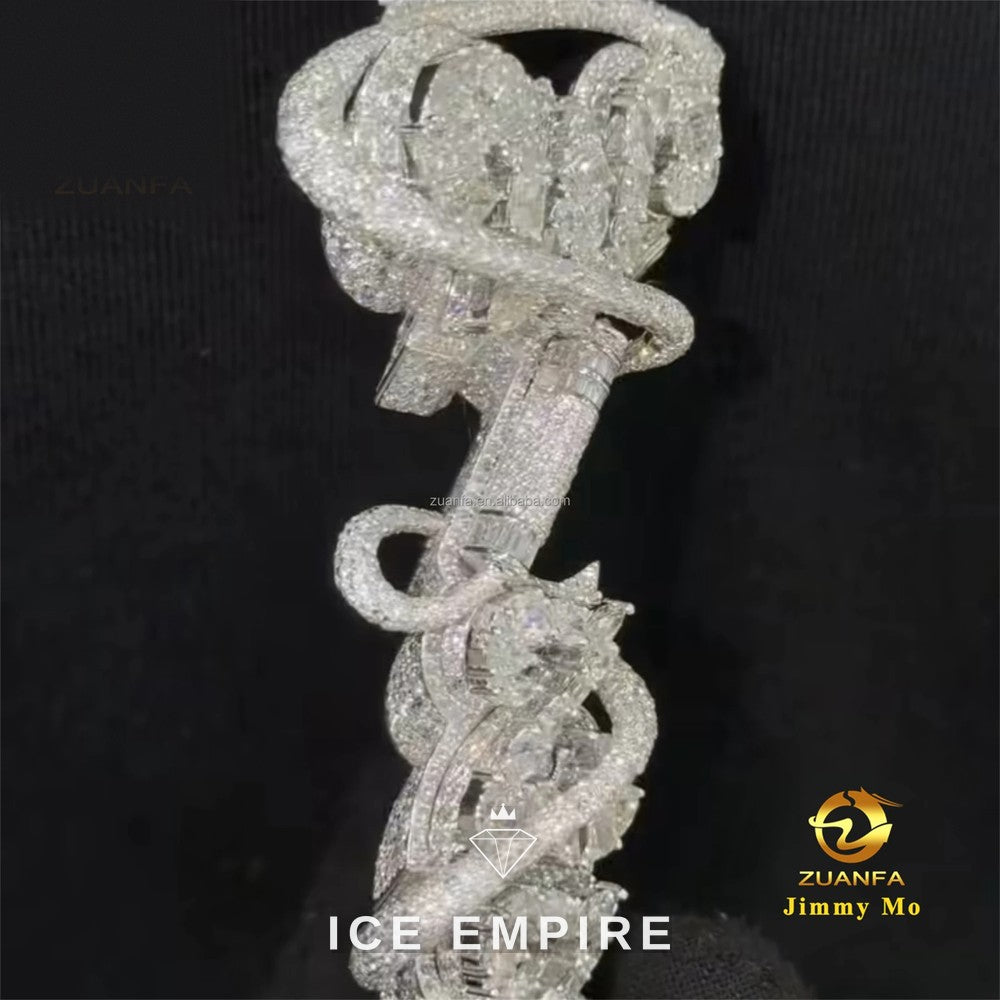 Iced Out 925 Silver Moissanite Pendant