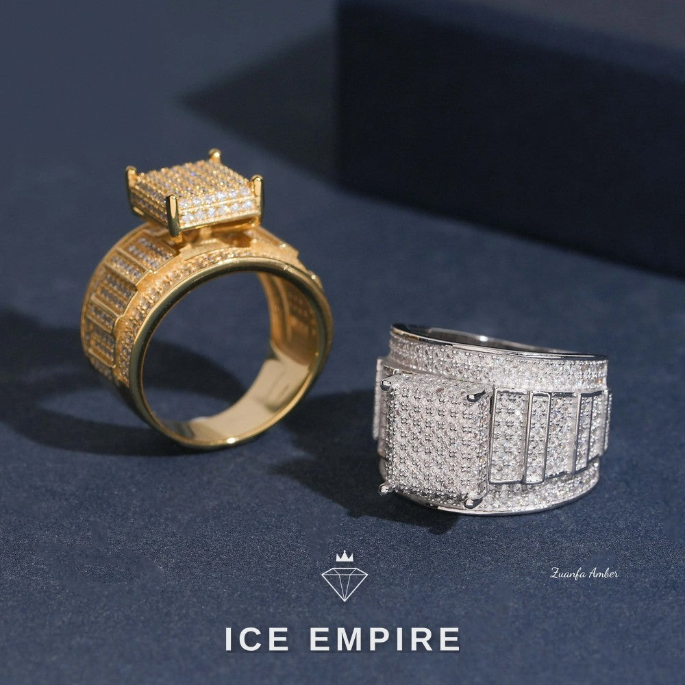 Iced Out Gold Plated Moissanite Ring