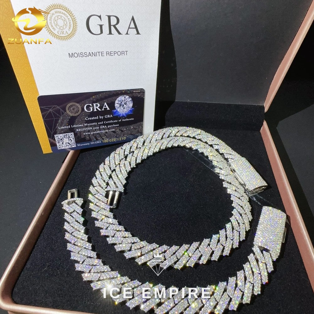 Iced Out Rose Gold Plated Moissanite Cuban Chain