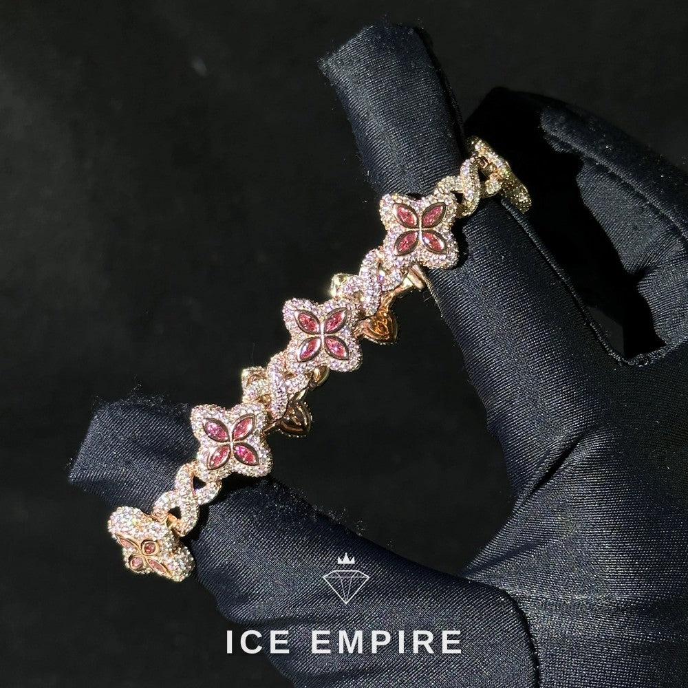 Iced Out Rose Gold Plated Moissanite Cuban Chain