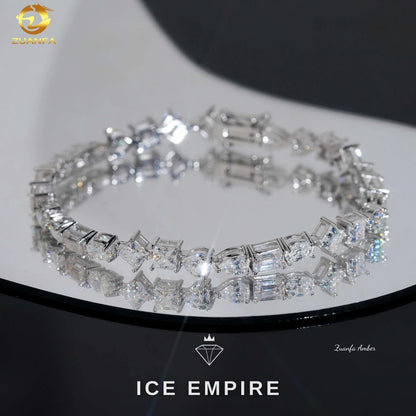 Iced Out 925 Silver Moissanite Tennis Chain