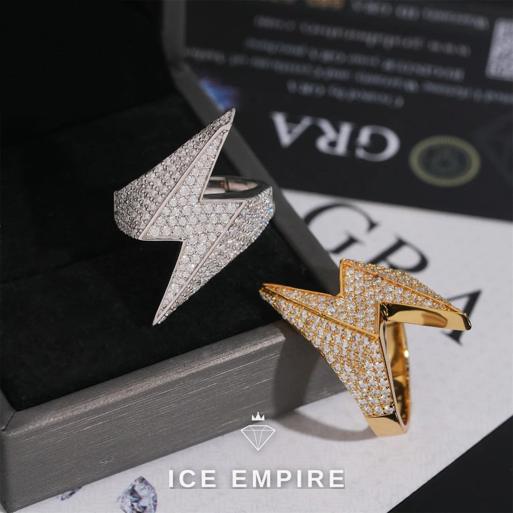 Iced Out 925 Silver Moissanite Ring