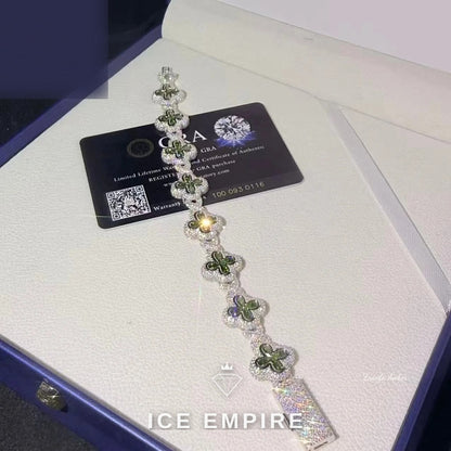 Iced Out 9K Gold Moissanite Cuban Chain