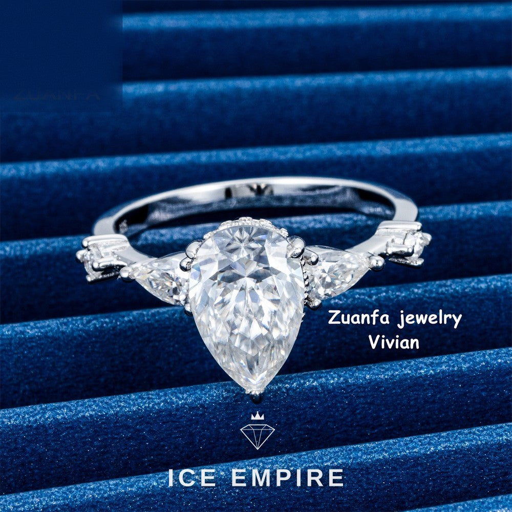 Iced Out Rose Gold Plated Moissanite Ring