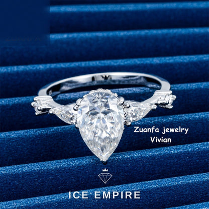 Iced Out Rose Gold Plated Moissanite Ring