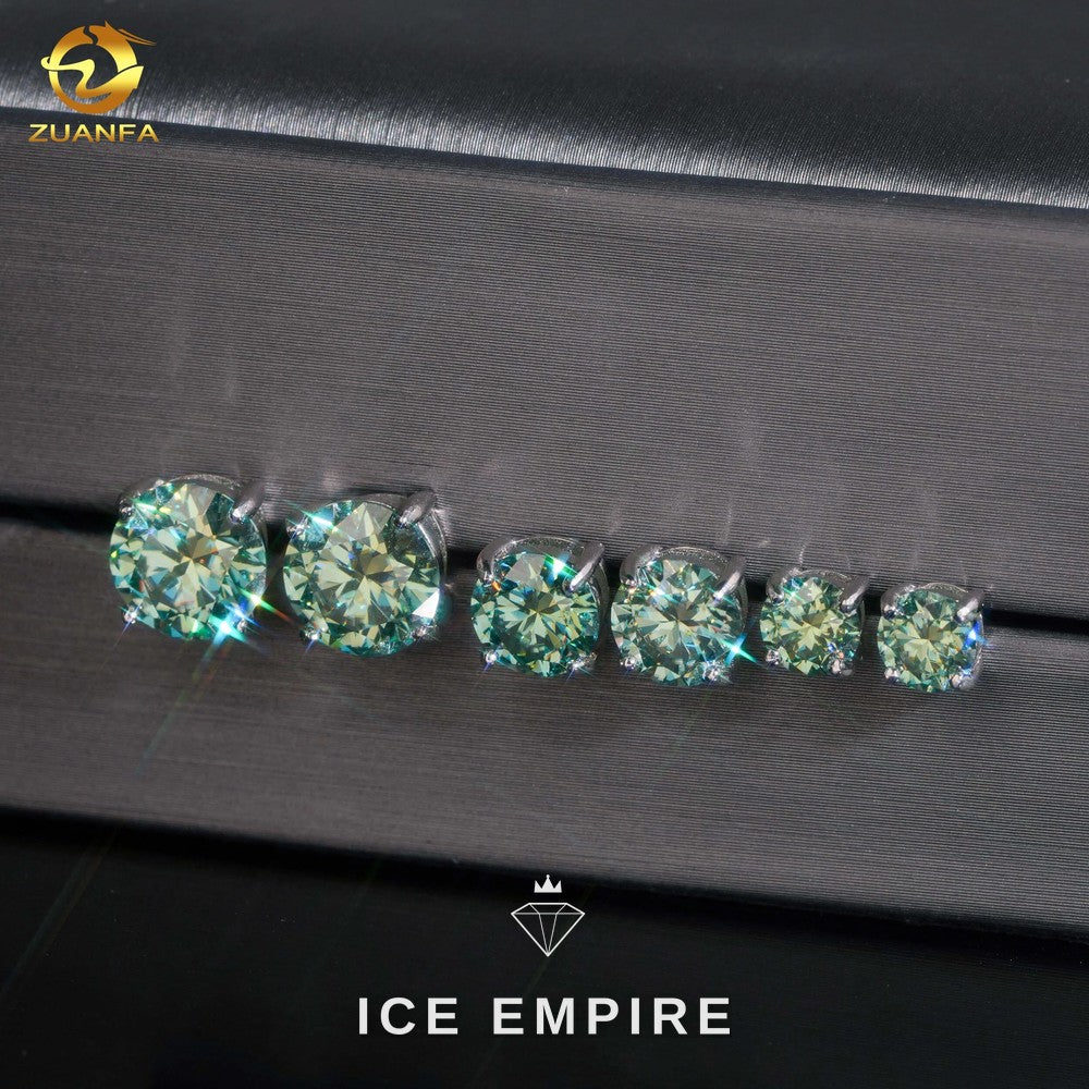 Iced Out 925 Silver Moissanite Stud Earrings
