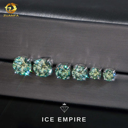Iced Out 925 Silver Moissanite Stud Earrings