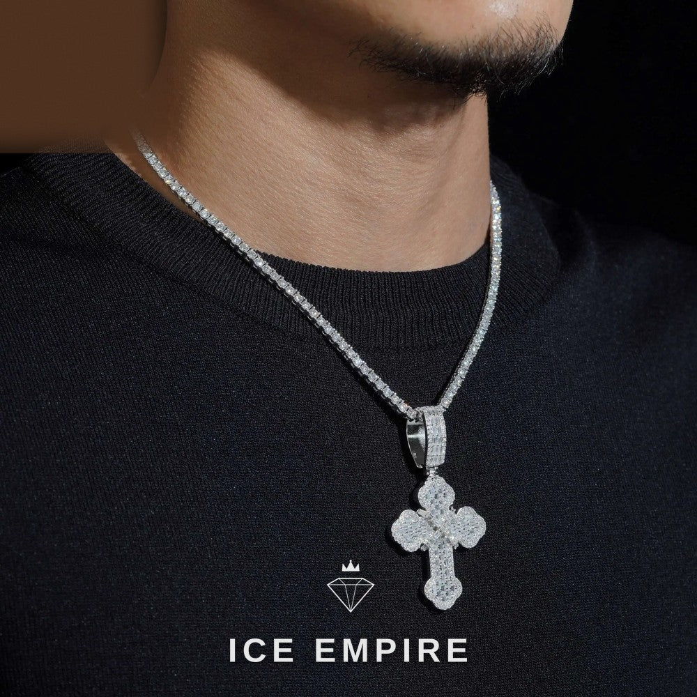 Iced Out Baguette Gold Plated Lab Grown Diamond Pendant