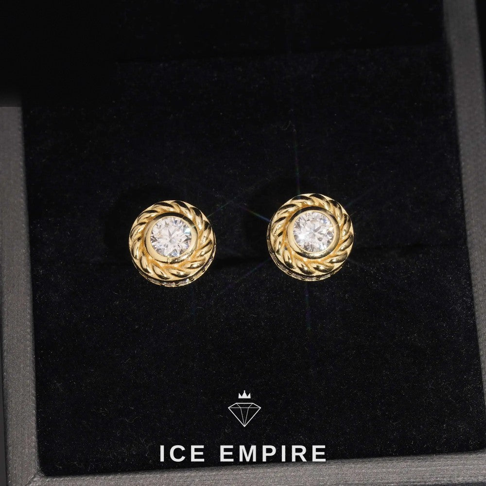 Iced Out 925 Silver Moissanite Stud Earrings