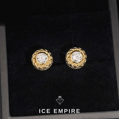 Iced Out 925 Silver Moissanite Stud Earrings