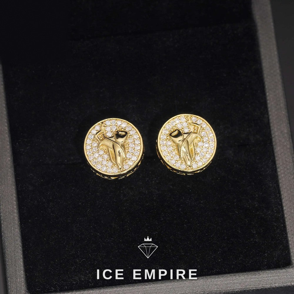 Iced Out 925 Silver Moissanite Stud Earrings