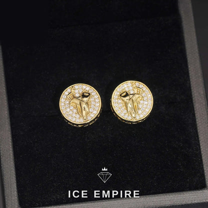 Iced Out 925 Silver Moissanite Stud Earrings