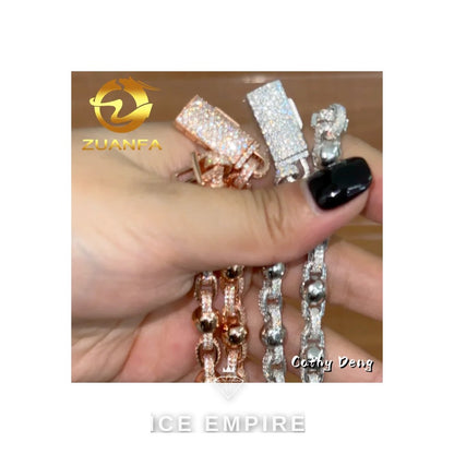 Iced Out Rose Gold Plated Moissanite Cuban Chain