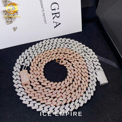 Iced Out Rose Gold Plated Moissanite Cuban Chain