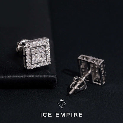 Iced Out 925 Silver Moissanite Stud Earrings