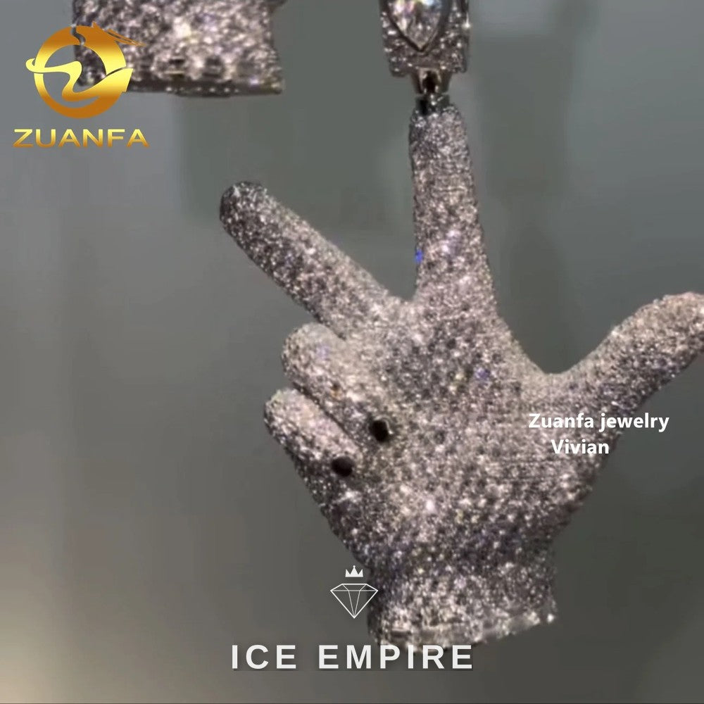Iced Out 925 Silver Pendant