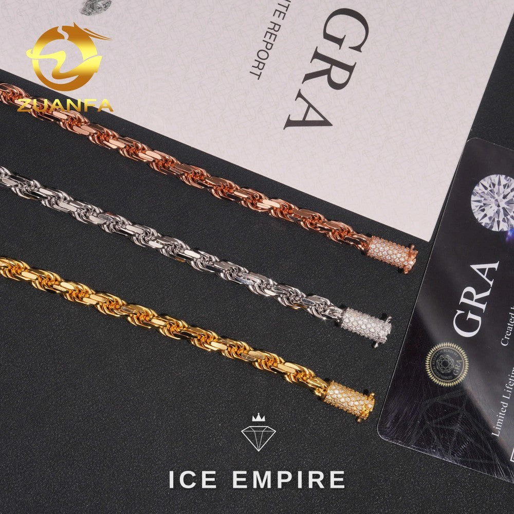 Iced Out Rose Gold Plated Moissanite Cuban Chain