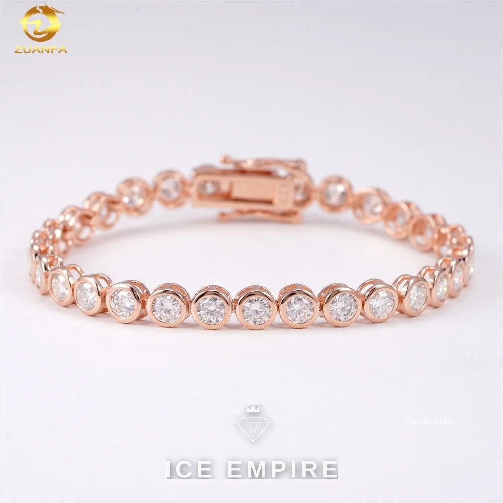 Iced Out 925 Silver Moissanite Tennis Chain